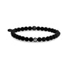 Bracelet de perles unisexe - Bracelet de perles d'Onyx noir mat 6mm - Oeil du mal noir