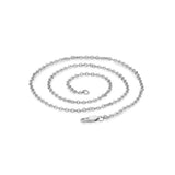 Colliers unisexes - Collier chaîne acier à maillons ovales 3mm avec ancre plate