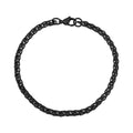 Bracelet acier unisexe - Bracelet en chaîne de blé en acier noir 4mm