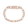 Bracelet unisexe en acier - Bracelet gravable en or rose 9 mm à maillons Figaro