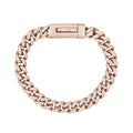Bracelet unisexe en acier - Bracelet en acier inoxydable à maillons cubains en or rose de 9 mm, gravable.