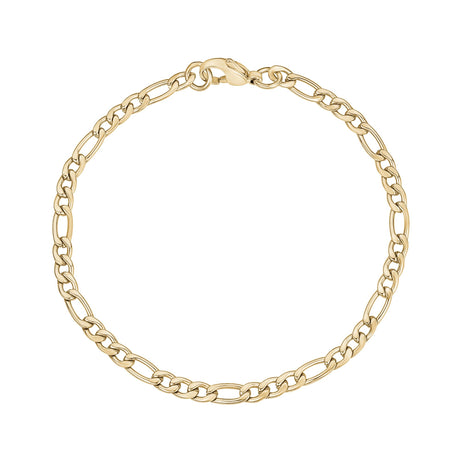 Bracelet pour femme - Bracelet fin en acier doré de 3.5mm avec lien Figaro