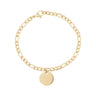 Bracelet pour femme - Bracelet à breloques gravables en or de 4 mm à maillons Figaro