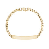 Bracelet pour femmes - Bracelet d'identification en acier doré gravable avec boîte ronde de 4 mm