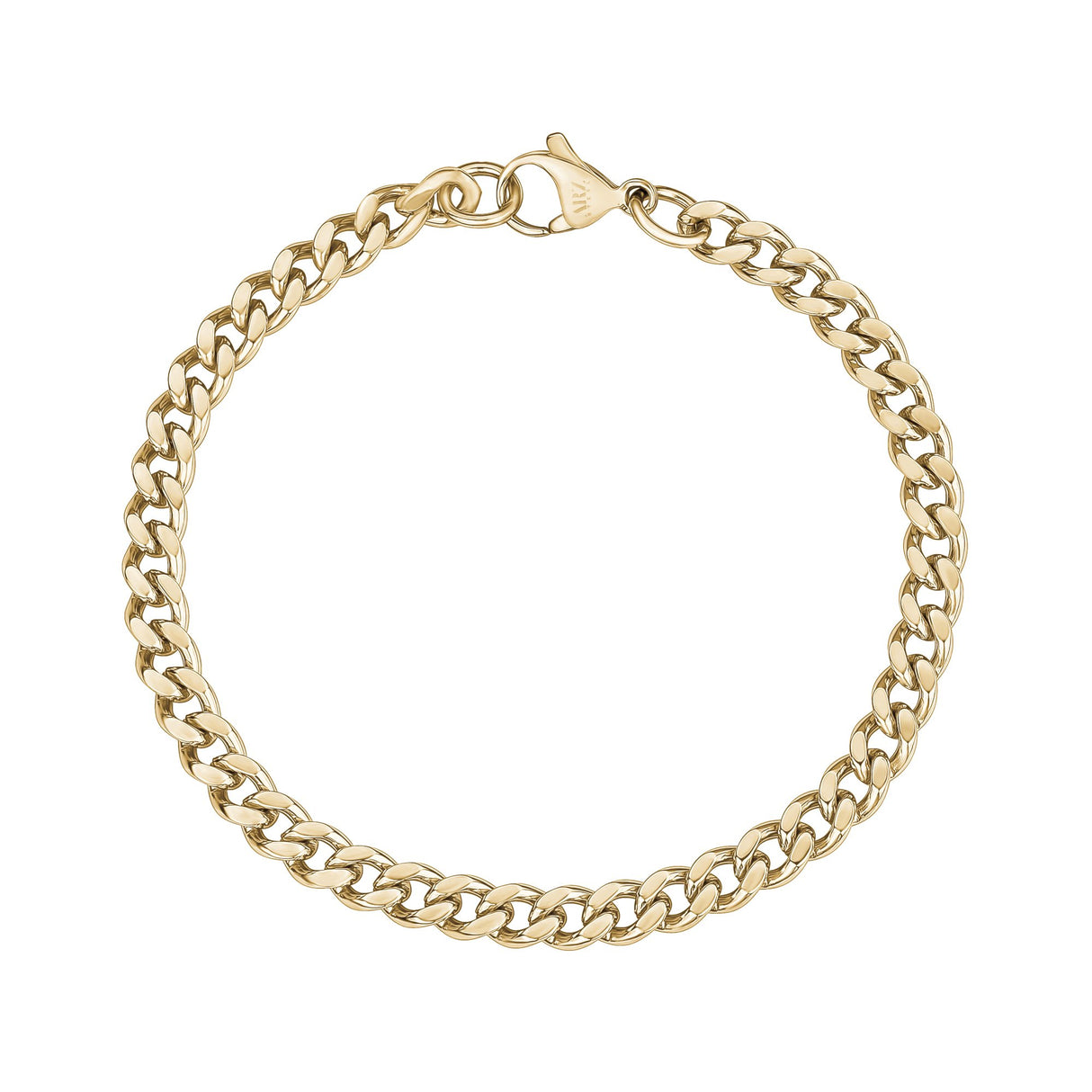 Bracelet pour femme - Bracelet délicat en acier inoxydable à maillons cubains de 5 mm de diamètre.