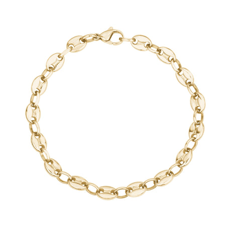 Bracelet pour femme - Bracelet à maillons en or 6 mm en forme de grain de café