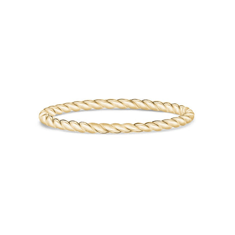 Bague pour femme - Minimal Gold Steel Stackable Twisted Band