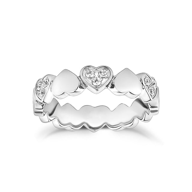 Bracelet éternel à cœur en zircon cubique - Bague pour femme - The Steel Shop